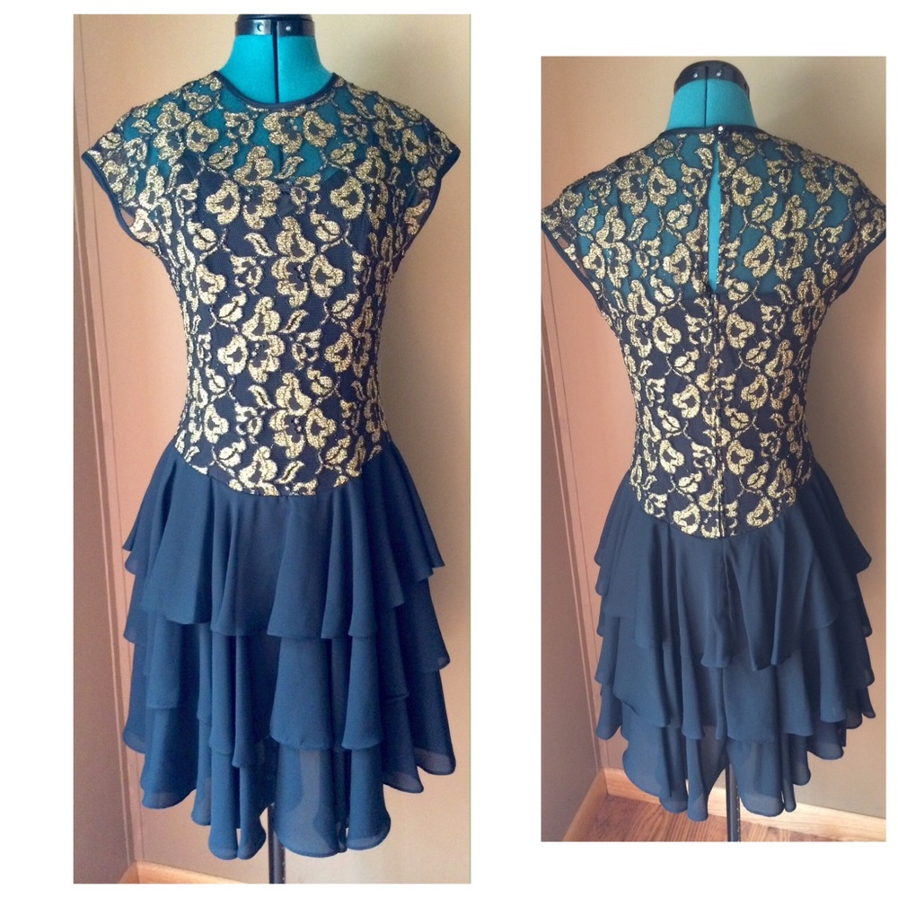 Vintage Ruffle and Lace Elegant Dress